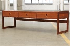 Mid Century Modern Three Drawer Cocktail Table