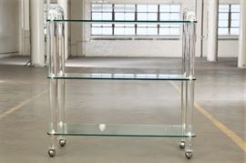 Lucite And Glass Bar Cart - As Is