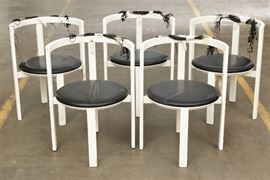 A Set Of Five Niels Jorgen Haugesen Denmark String Chairs