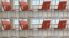 Set Of Eight Yrjo Kukkapuro Avarte Mid Century Modern Leather 