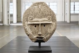 Carved Tribal Mask With Stand