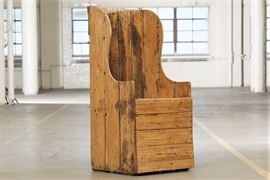 Heavy Rustic Chair Constructed From Old Crates