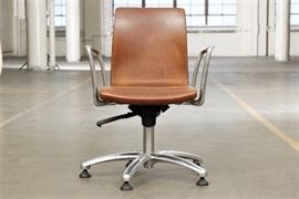 Diminutive Vintage Leather Task Chair