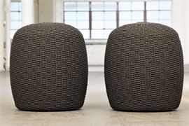 Two Espresso Woven Cording Benches