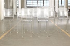 Seven La Marie Patio Dining Chairs By Kartell