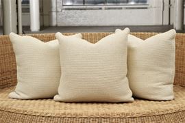 Set Of 3 Custom Pillows With Deep Woven Fabric