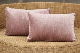 Pair Of Velvet Corduroy Iced Raspberry Custom Pillows