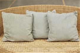 Set Of 3 Sage Green Chenille Custom Pillows