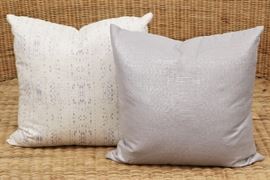 Coordinating Pair Of Custom Pillows With Down Inserts
