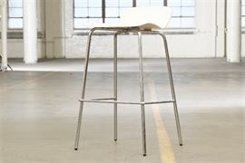 Crate And Barrel White Laminate Stool