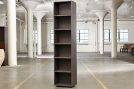 Grey Stained Oak Bookcase Cabinet