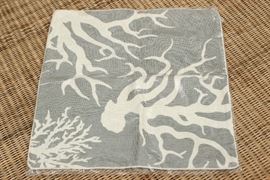 New Linen Pillow Cover With Coral Design