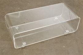 Clear Acrylic Geometric Form Coffee Table On Casters