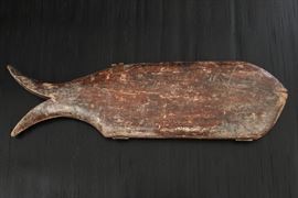 Vintage Primitive Wood Fish Form Sugar Mold
