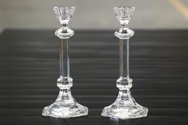 Pair Of St Louis Crystal Candlesticks - Made In France
