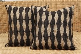 Pair Of Natural Silk Pillows With Down Inserts