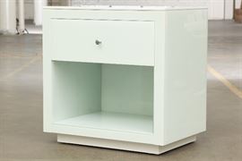 Worlds Away Farrah Ice Glass One Drawer Nightstand