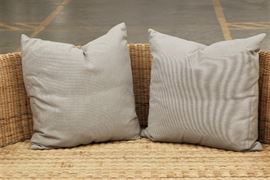 Pair Of Large Grey Custom Pillows With Italian Down Inserts