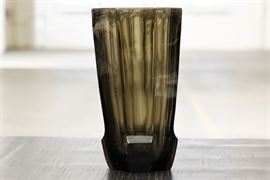 Large Vintage Smoke Glass Vase