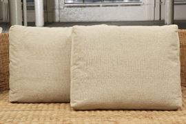 Pair Of Densely Looped Terry Cloth Pillows Possibly Indoor/outdoor 
