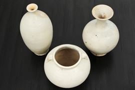 Group Of Three Glazed Studio Art Pottery Vases