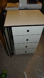 Folding table and drawers
