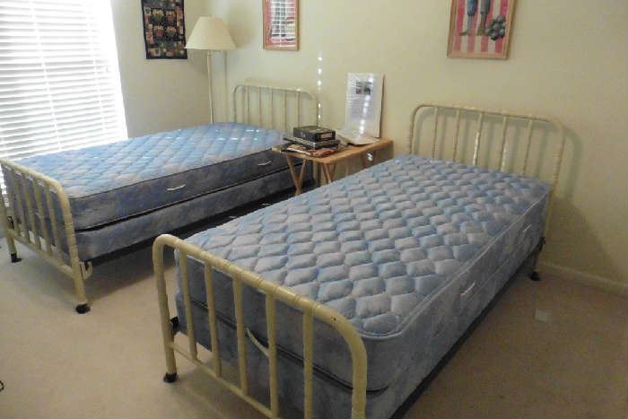 Twin beds, headboards and footboards