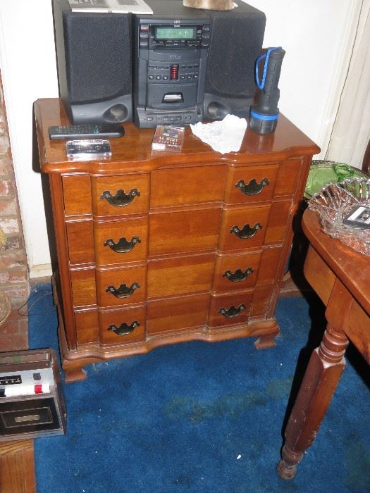 CHERRY CHEST.  STEREO NOT FOR SALE.