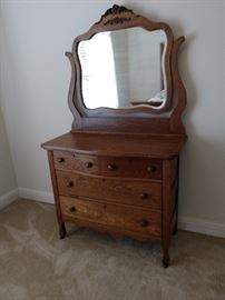 Antique Oak Dresser with Mirror