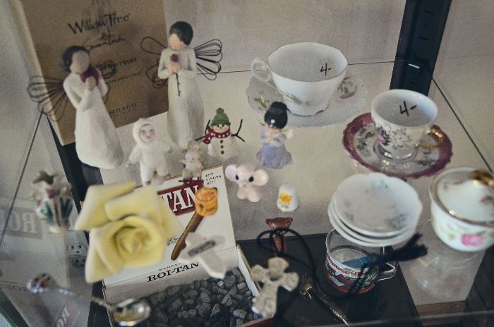 Tea Cup & Saucers, Willow Angel Figurines