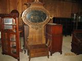 TIGER OAK HALL TREE WITH SEAT