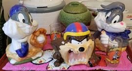 Cartoon Cookie Jars and glasses