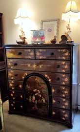 Vintage Oriental Tall Dresser