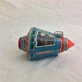 Friendship 7 Space Capsule Tin Toy. Made in Japan.