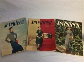 Seventeen Magazine - August 1947, August 1948, August 1949.