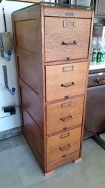 Beautiful antique quarter sawn, Tiger oak legal/standard adjustable file cabinet with all original hardware. All sides and back are paneled and finished.