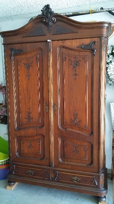 Antique French carved armoire. 2 of 2 ($1,800 each)