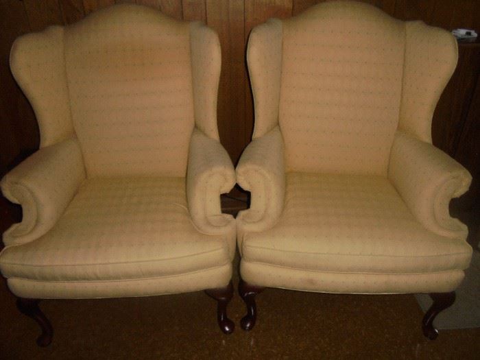 2 matching  wing back chairs