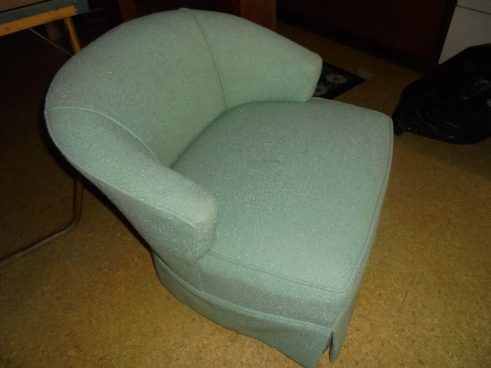 Mid-century turquoise chair