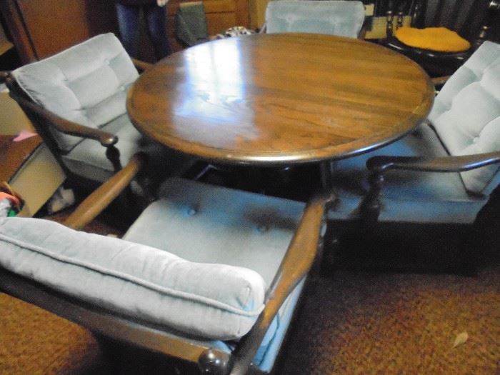 Solid wood game table 2/4 matching chairs