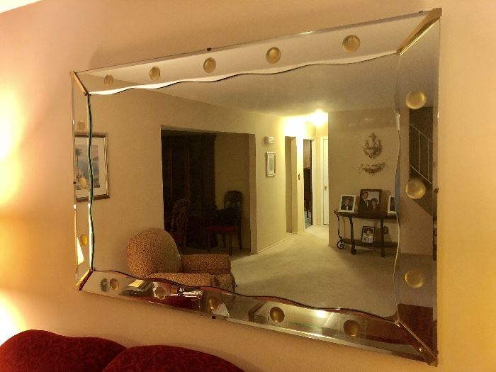 Post-War Large Framed Mirror in Excellent Shape