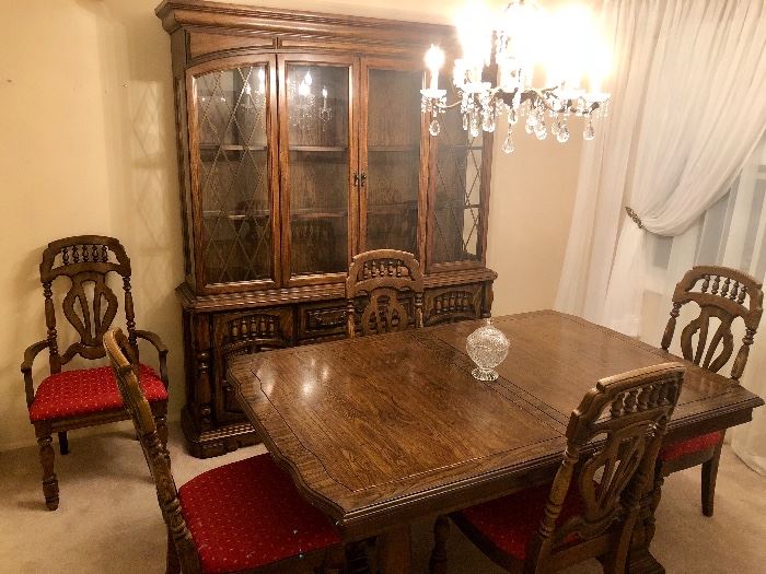 China Cabinet, Table & Six Chairs