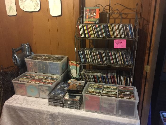Tons of CD's and a few DVD's