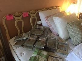 French Provincial Full size bed with nice like new mattress!