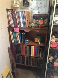 Vintage books and bookshelf