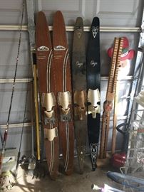 Vintage wooden skis