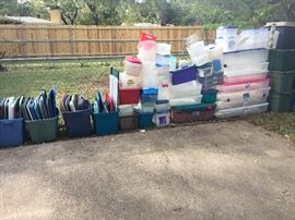 Tons and Tons of plastic bins for sale