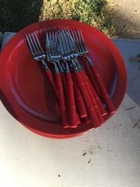 Vintage Texas Ware with forks