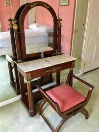 19th Century French Empire Vanity Table w/Mirror