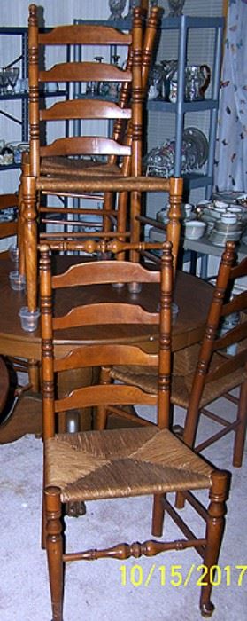 6 Shaker ladder back chairs